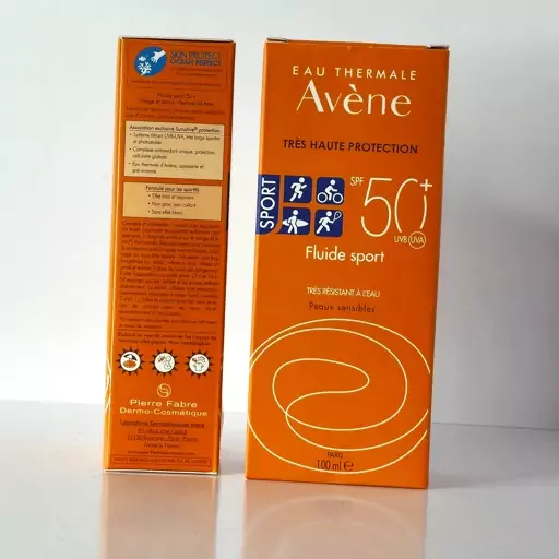 ضد افتاب اون فلوئید  اسپرت بدون رنگ 100 میل  aven sport SPF50