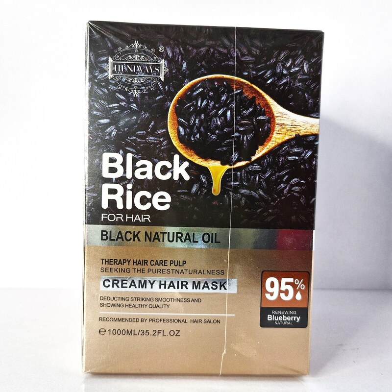 ماسک مو برنج سیاه هنیویس  1000 میل Black Rice hair mask HeniWays 