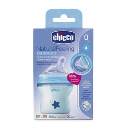 شیشه شیر مثبت 0 ماه چیکو Chicco مدل star ظرفیت 150 میلی لیتر