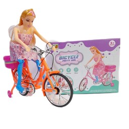 دختر دوچرخه سوار موزیکال چراغ دار حرکتی آیتم2699G 