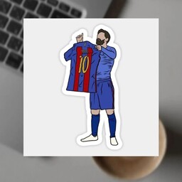 پوستر استیکر برچسب طرح لیونل مسی بارسلونا فوتبالی تکی سایز7در7 کد 1007