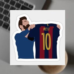 پوستر استیکر برچسب طرح لیونل مسی بارسلونا فوتبالی تکی سایز7در7 کد 1009