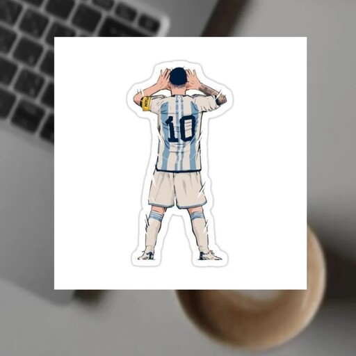 پوستر استیکر برچسب طرح لیونل مسی بارسلونا فوتبالی تکی سایز7در7 کد 1016