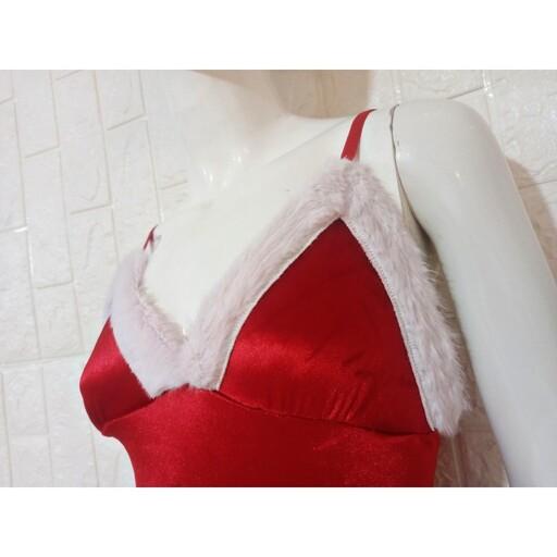 لباس خواب زنانه دخترانه مجلسی مخمل براق قرمز بند ها دارای قابلیت کوچک و بزرگ شدن کیفیت پارچه تضمین داده میشه