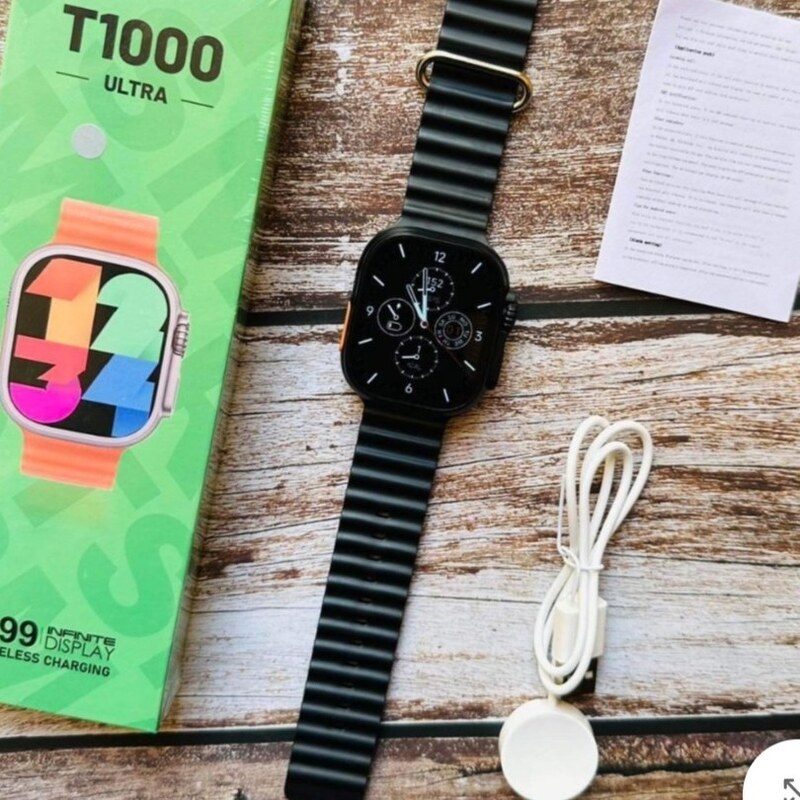ساعت هوشمند مدل T1000 ULTRA رنگ مشکی