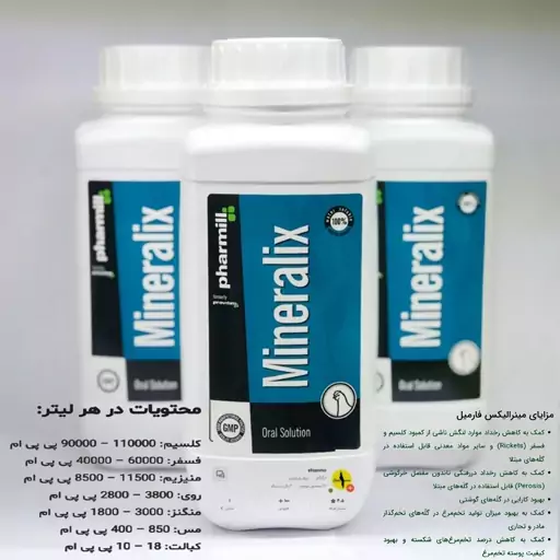 مینرالیکس 30 میل تامین کننده مواد معدنی و کلسیم mineralix 