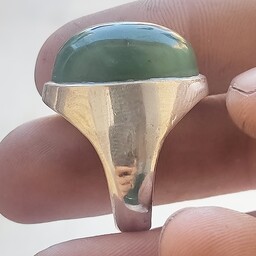 انگشتر یشم افغانی طبیعی معدنی اصل با خواص بسیار عالی سنگ رکاب فیلی نقره عیار925 بافاکتور تضمین اصالت سنگ و عیار