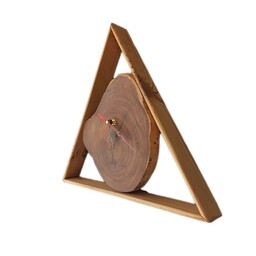 ساعت دیواری چوبی مثلثی 40 سانتی روستیک از مجموعه محصولات چوبی هورتاش (پس کرایه) 