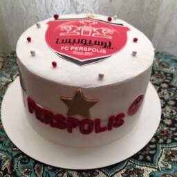 کیک تولد خانگی خامه بامدل پرسپولیس فوتبالی