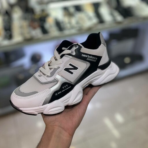 کتونی نیوبالانس زنانه دخترانه کفش ونس اسپورت اسپرت مشکی سفید newbalance چرم بندی لژدار لژ دار طبی سبک راحت شیک رانینگ