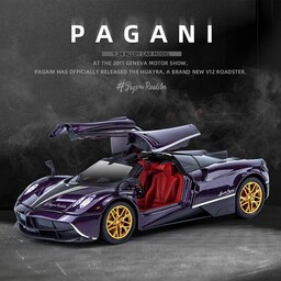 ماکت فلزی ماشین پاگانی هو ایرا PAGANI HUAYRA،سایز بزرگ،مقیاس 1-24،قابلیت باز شدن تمام درب ها ،برند CHE ZHI،اصل