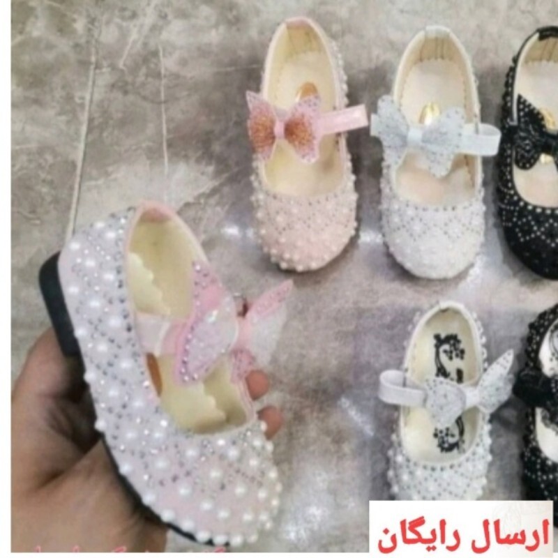 کفش مجلسی دخترانه بچگانه مرواریدی 21 تا 24. ارسال رایگان 