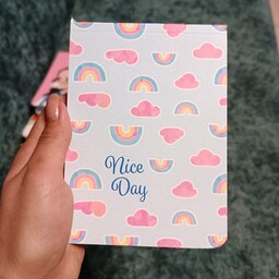 دفتر یادداشت پرفراژ دار سویل طرح ابر و رنگین کمان 