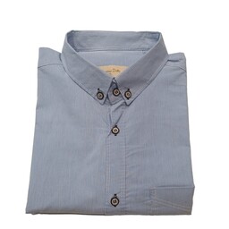 پیراهن مردانه استین بلند تک جیب راه راه XL