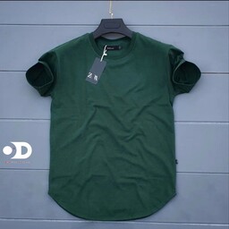 تی شرت مردانه ساده بیسیک رنگ سبز کله قازی 