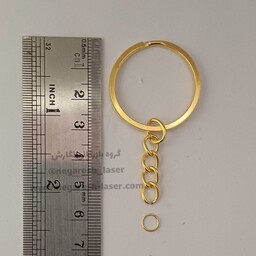 بسته 100 عددی حلقه زنجیر جاکلیدی و جاسوئیچی طلایی 3 سانتی جنس اعلا ، به همراه حلقه اتصال رایگان 