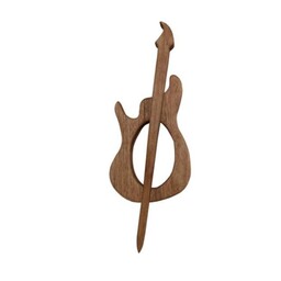 پین مو چوبی مدل گیتار با حلقه ، مناسب برای موهای بلند و علاقمندان به موسیقی