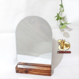 آینه گنبدی رومیزی  با پایه چوبی  مناسب هفت سین و  دکوری 