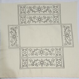 دستمال کاغذی با نخ سنتی گیاهی، جلد دستمال 200 برگ و کلینکس پته خام سفید، طرح گل