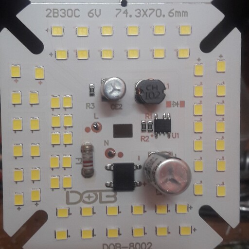 چیپ ال ای دی 60وات dobدو خازنه نور سفید مهتابی