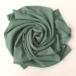 روسری کرپ حریر تک رنگ قواره بزرگ رنگ سبز پاستیلی 
