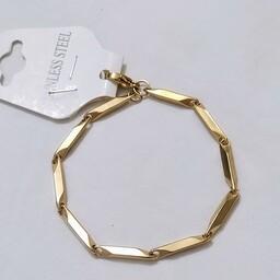 دستبند کبریتی طلایی استیل رنگ ثابت دخترانه  دستبند استیل زنانه  دستبندکبریتی