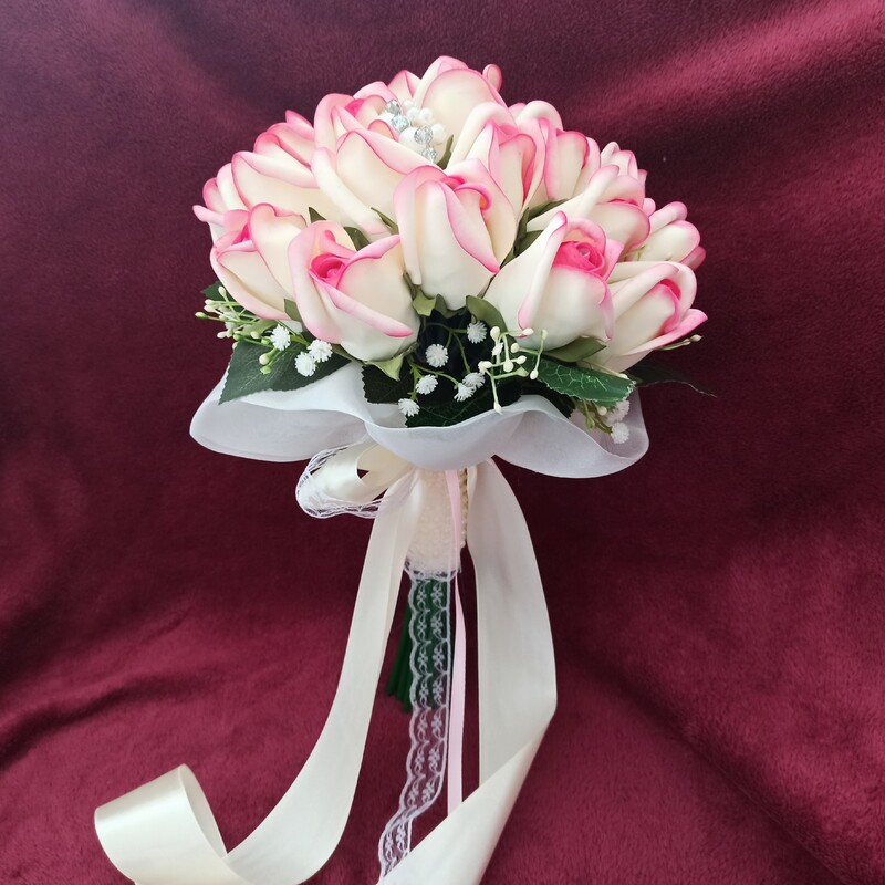دسته گل مصنوعی عروس غنچه لب صورتی باژیپسوفیلا