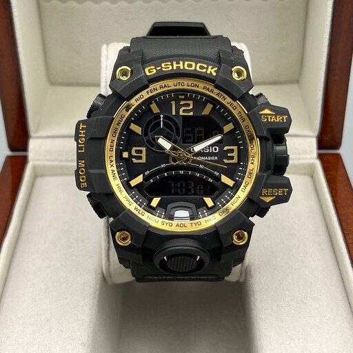 ساعت کاسیو جی شاک G-shock  مشکی طلایی پرفروش با جعبه و ارسال فوری رایگان 