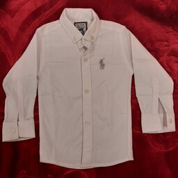 پیراهن سفید پسرانه نخی ویکتور سایز 1،2،3،4،5،6