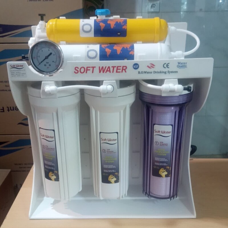 فروش دستگاه 6 مرحله تصفیه آب خانگی مدل سافت واتر  (مخزن 10 لیتری)(آب شیرین کن)