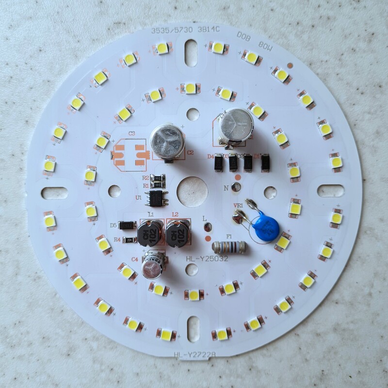 چیپ لامپ ال ای دی برق مستقیم 80 وات ماژول دی او بی سفید مهتابی مناسب جهت تعمیر لامپ chip led dob 80w  220v