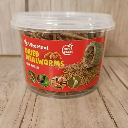 کرم میلورم -میل ورم -MealWorm مکمل تقویتی پرندگان - قوطی50 گرمی