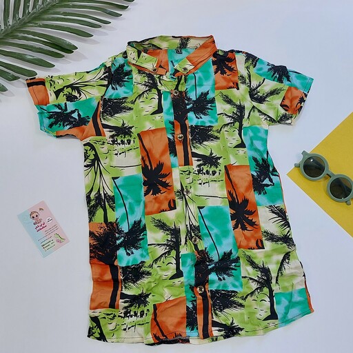 پیراهن هاوایی پسرانه بچگانه جنس خنک و عالی از پنج تا ده سال
