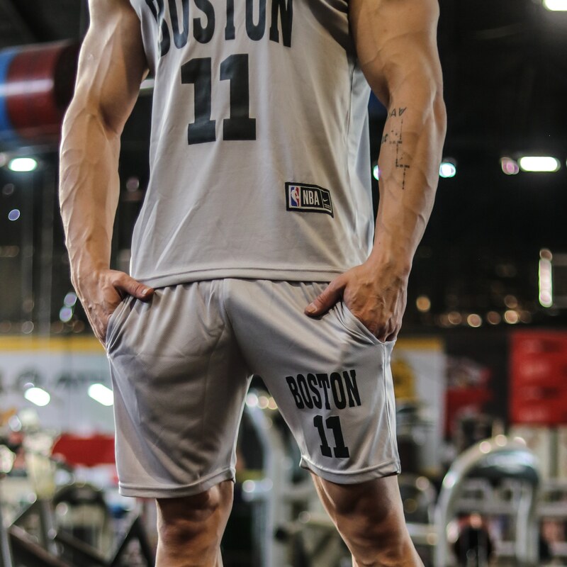 ست بسکتبالی بوستون پارچه تنفسی لاکرا  رنگ توسی  لباس و لوازم ورزشی و بدنسازی کاراکو