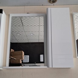 آینه و باکس PVC آلفا 65 ضدآب دوتکه با آینه ضداکسید (عرض 65 ارتفاع 60)