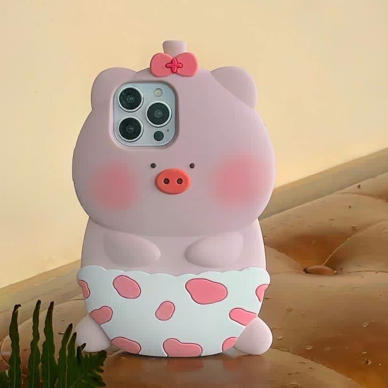 قاب گوشی Iphone 12 pro مدل عروسکی خوک توپولو کاور آیفون iphone12 pro جنس اورجینال قاب فانتزی آیفون12 پرو