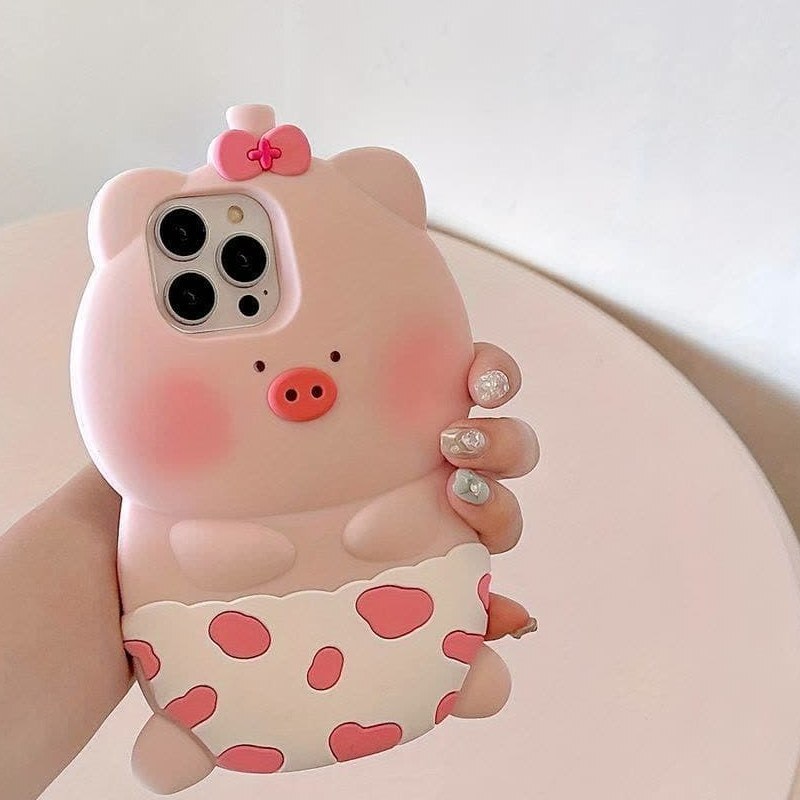  قاب گوشی Iphone 12 مدل عروسکی خوک توپولو کاور آیفون iphone12  جنس اورجینال قاب فانتزی آیفون 12 
