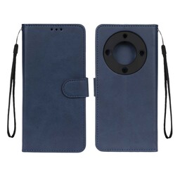 کیف موبایل طرح چرم بند دار مگنتی Honor X9a - سرمه ای