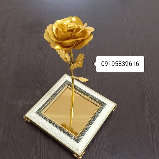 گل روکش طلا با باکس رومیزی و شناسنامه اصالت کالا 