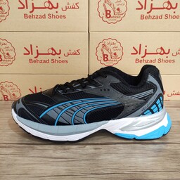 کتونی پوما puma زیره پیو مردانه سایز 40 تا 45 رنگ مشکی آبی کفی طبی لژ 4 سانتی رویه بافت خارجی ارسال رایگان