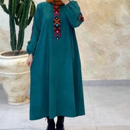 مانتو پیراهنی کفتان سنتی  بابوس فری سایز تا 48 قد حدود 120