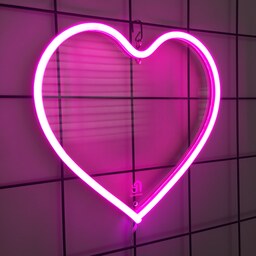 نئون فلکسی طرح قلب رنگ صورتی مناسب برای هدیه دادن ابعاد 22 در 20 با یکسال ضمانت کیفیت آماده برای ارسال