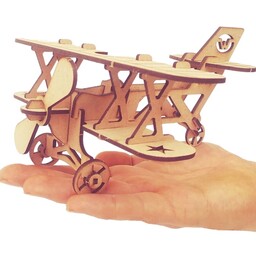 پازل چوبی سه بعدی هواپیمای دو باله
