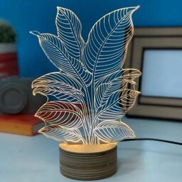چراغ خواب رومیزی  تزئینی شیشه ای 12 ولت مدل درختچه و برگ