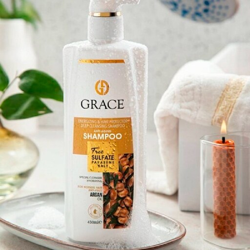 شامپوی روغن آرگان گریس فری سولفات حجم 450 میل Sulfate free Grace Argan oil shampoo