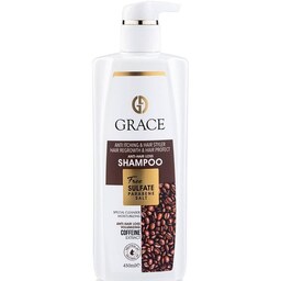 شامپوی کافئین گریس فری سولفات حجم 450 میل Sulfate free Grace Coffeine shampoo