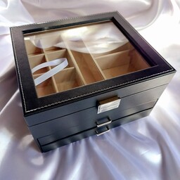 جعبه جواهرات طبقه دار چرمی ارسال برای تهران رایگان