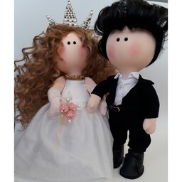 عروسک دکوری عروس و داماد روسی با قد 35 سانت 