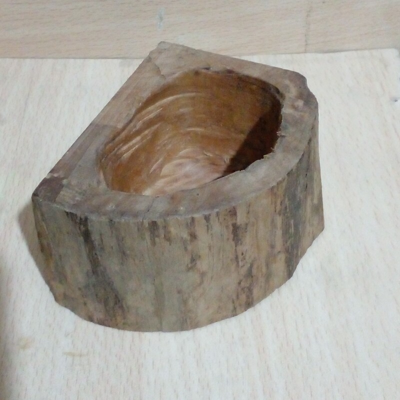 گلدان چوبی کوچک مدل 2 دست ساز با چوب طبیعی