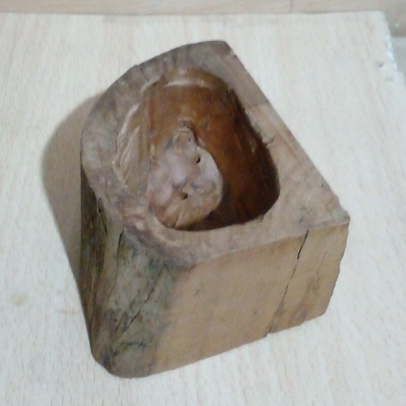 گلدان چوبی کوچک مدل 2 دست ساز با چوب طبیعی